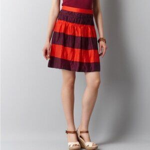 New ANN TAYLOR LOFT Orange Maroon Purple A-Line Skirt Size 4